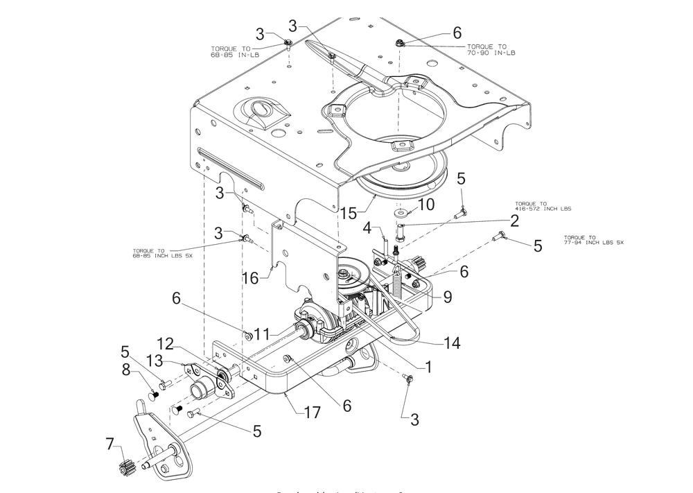Drive Assembly Diagram and Parts List for CC600 (12ACW62R709)(2017) Cub Cadet Lawn Mower